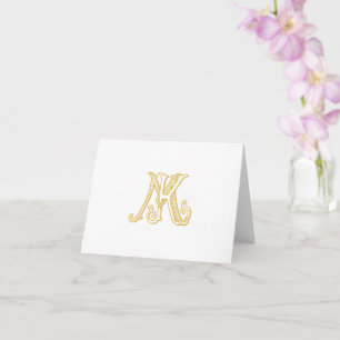 Tack vare KM-monogram eller MK-monogram Kort