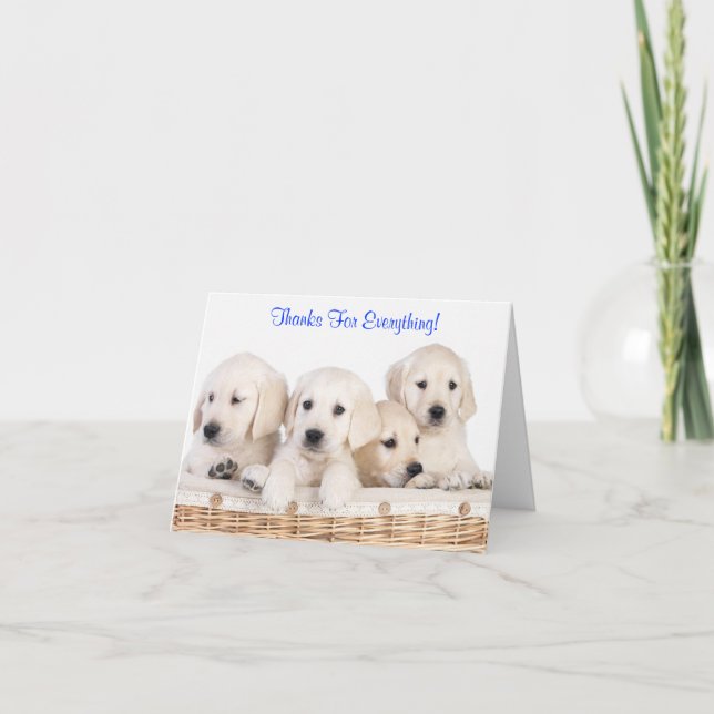 Tack vare Labrador Retriever Puppy Hundar Card Kort (Framsida)