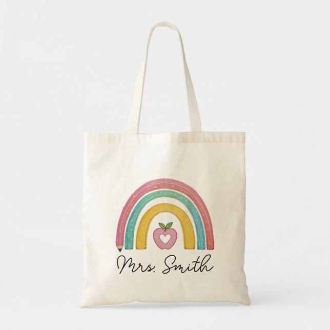 Tack vare lärare present Tote väska Canvas Anpassa (Framsidan)