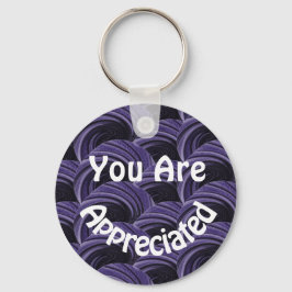 Tack vare Lila Black Circles Nyckelring