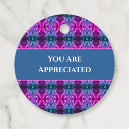 Tack vare Rosa Blue Kaleidoscope Gåvor Etiketter