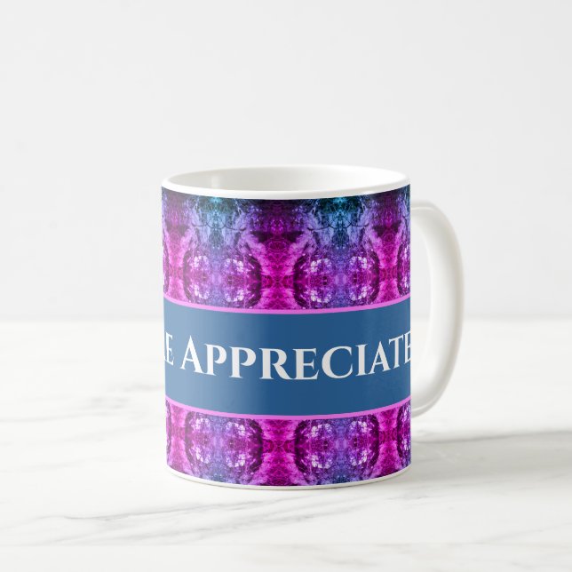 Tack vare Rosa Blue Kaleidoscope Kaffemugg (Framsida höger)