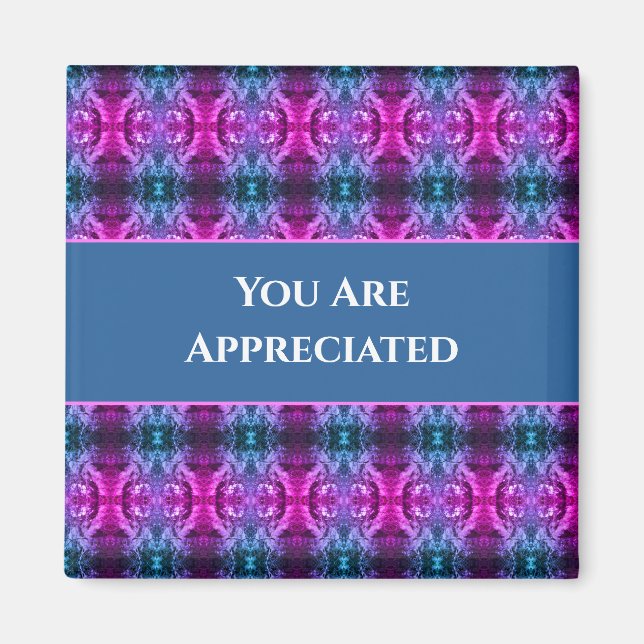 Tack vare Rosa Blue Kaleidoscope Magnet (Framsidan)
