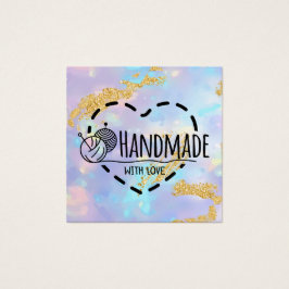 Tack vare stödet från kärlek - Opal guld Fyrkantigt Visitkort