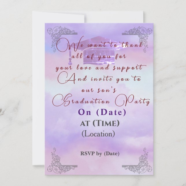 Tack vare stödet inbjudningar (Framsida)