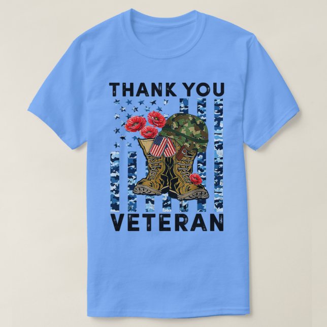 Tack vare veteranerna bekämpar vi vallmoblommans v t shirt (Design framsida)