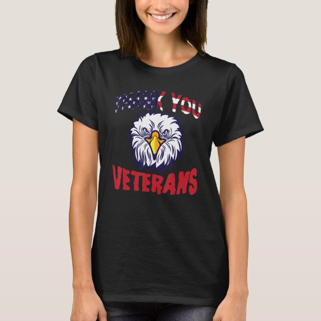 Tack vare veteranerna Militäramerikan flagga Lyckl T Shirt (Framsida)