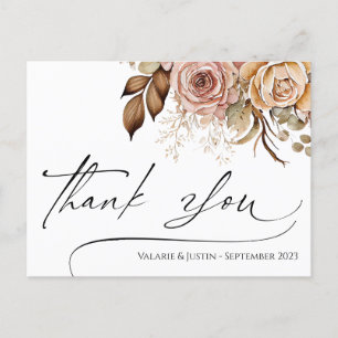 Tack Vattenfärg Boho Blommig Postkort Vykort