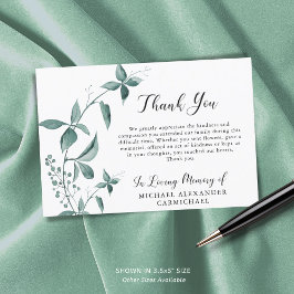 Tack, vattenfärg, botanisk Grönt Tack Kort