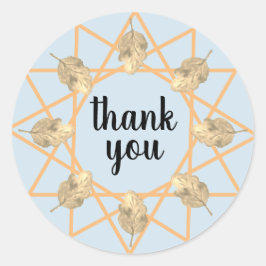 Tack Vattenfärg Botanisk Modern Lövverk  Runt Klistermärke