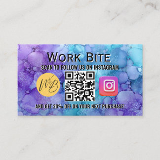 Tack Vattenfärg Företag Instagram Qr Kod Rabattkort