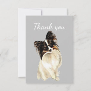 Tack Vattenfärg Papillon Hund Pet Animal Kort