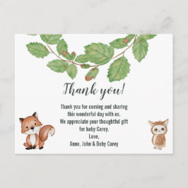 Tack Vattenfärg Skogsdjur Vykort