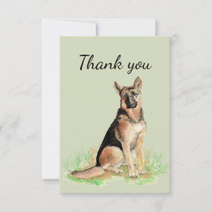 Tack Vattenfärg Tysk Shepherd Hund Husdjur Kort