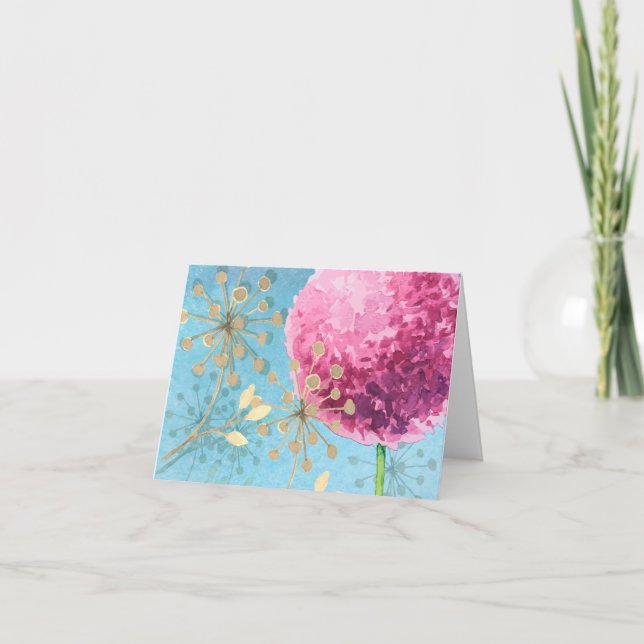 Tack vattenfärgsallium-blommigt (Framsida)