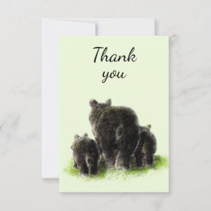 Tack Vattenskärna Svart Bear Animal Nature Kort