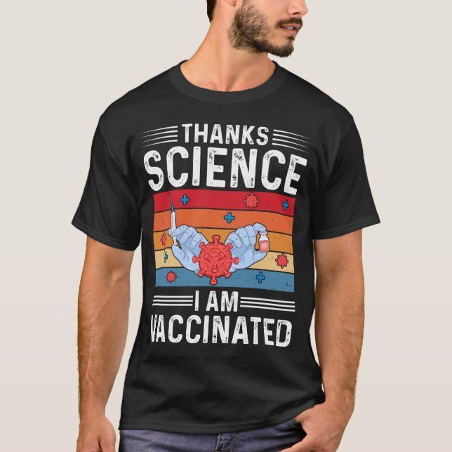 Tack vetenskapen jag är vaccinerad mot t shirt (Framsida)