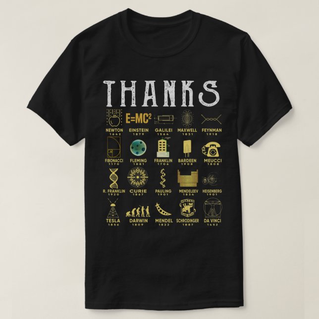 Tack vetenskapsmän t shirt (Design framsida)