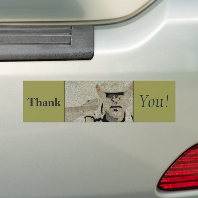 Tack! - Veteran Bumper Sticker Bildekal (På Bil)