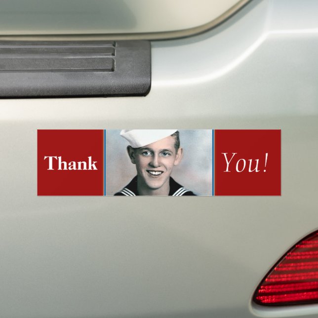 Tack! - Veteran Bumper Sticker Bildekal (På Bil)