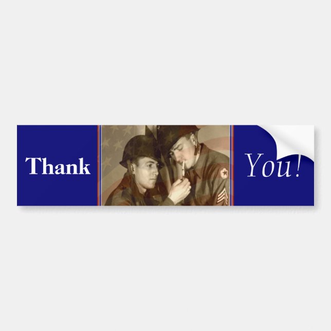 Tack! - Veteran Bumper Sticker Bildekal (Framsidan)
