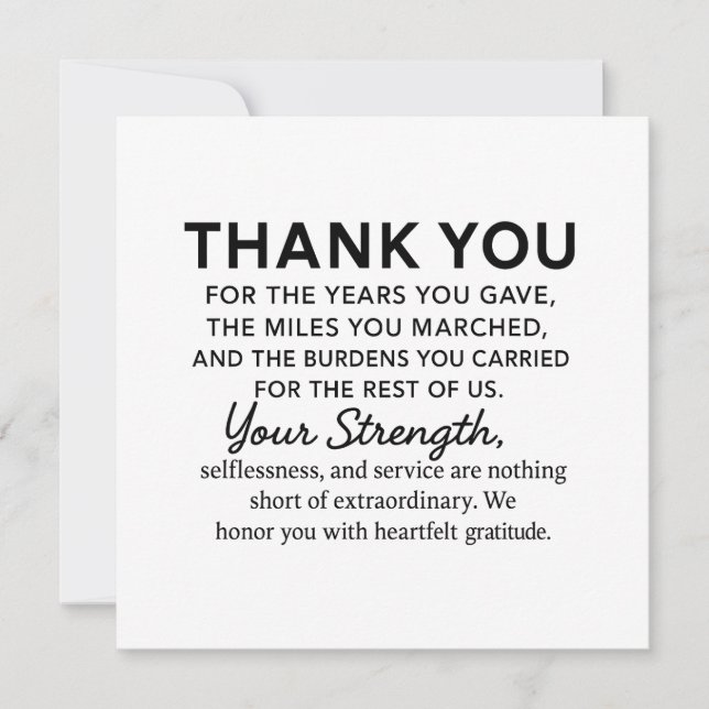 Tack Veteran Kort (Framsida)