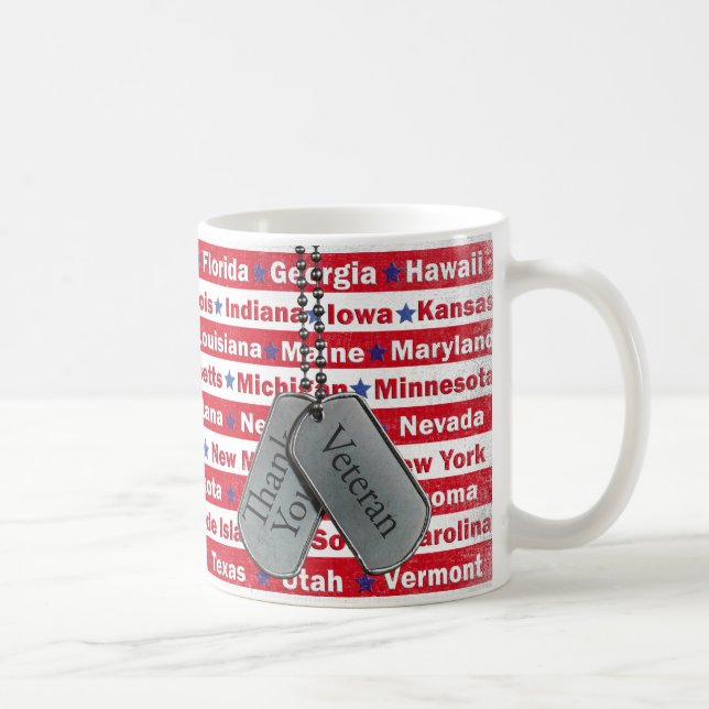 Tack Veteran om flagga Kaffemugg (Höger)
