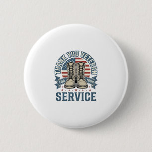 Tack Veteran Patriotiska Stövlar Service Tröja_1 Knapp