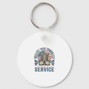 Tack Veteran Patriotiska Stövlar Service Tröja_1 Nyckelring