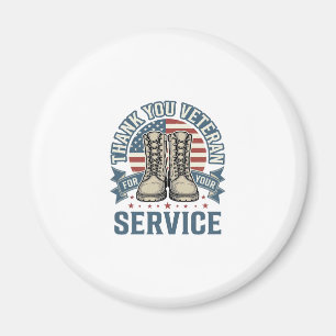 Tack Veteran Patriotiska Stövlar Tjänst Tröja_1 Magnet