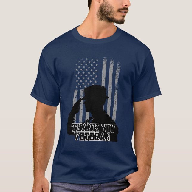 Tack Veteran T Shirt (Framsida)