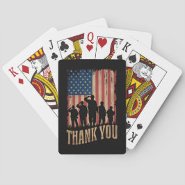 Tack Veterandagen Amerikansk Flagga Vintage Casinokort
