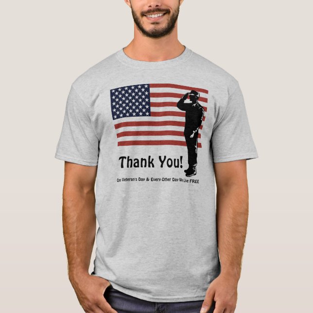 Tack! Veterandagen Varje Dag Vi Lever FRI T-shirt (Framsida)