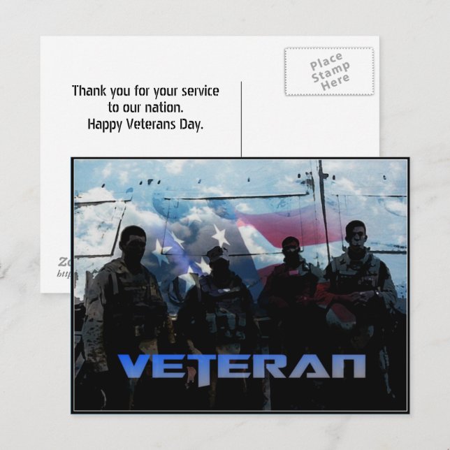 Tack Veteranens Dag vykort (Fram/baksida)
