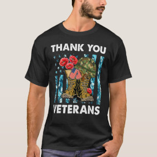 Tack Veteraner bekämpar solljus vallmoblomma för V T Shirt
