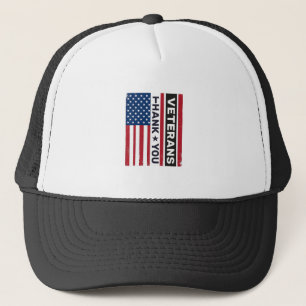Tack Veteraner Distressed Flagga Vektor Design_1 Keps