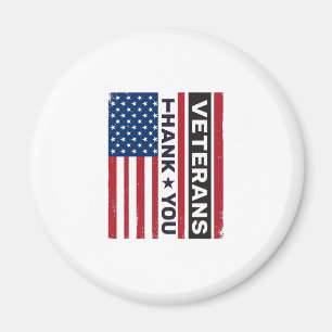 Tack Veteraner Distressed Flagga Vektor Design_1 Magnet
