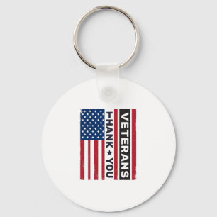 Tack Veteraner Distressed Flagga Vektor Design_1 Nyckelring