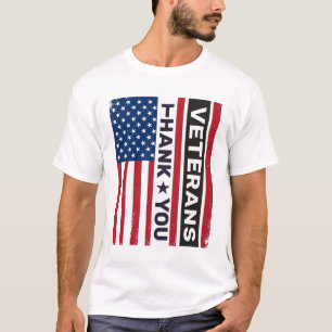 Tack Veteraner Distressed Flagga Vektor Design_1 T Shirt