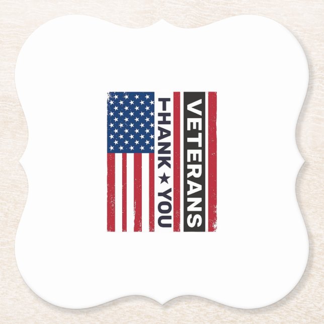 Tack Veteraner Distressed Flagga Vektor Design_1 Underlägg Papper (Framsida)
