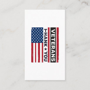Tack Veteraner Distressed Flagga Vektor Design_1 Visitkort