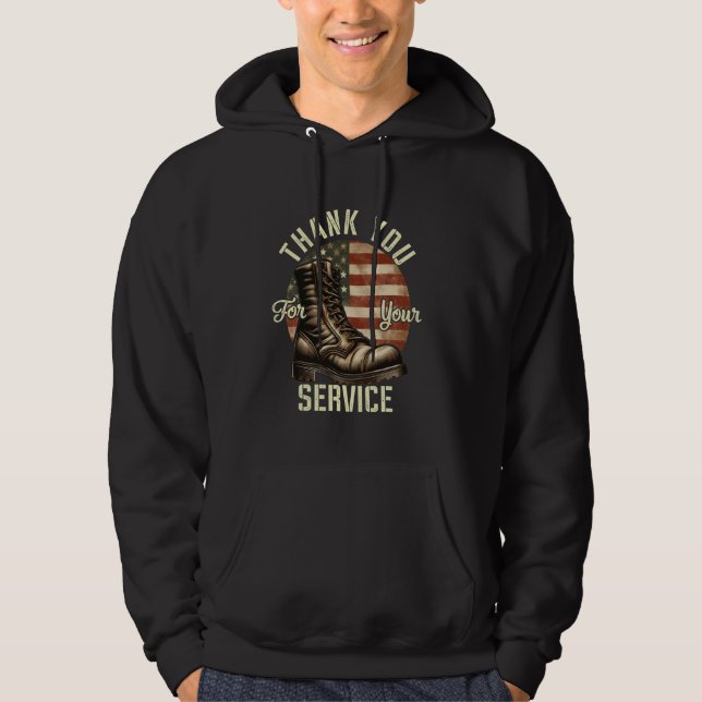 Tack veteraner för er dag för veteranerna hoodie (Framsida)