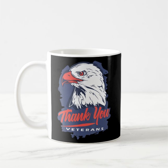 Tack Veteraner i veterandagen Patriotic Manar Kaffemugg (Vänster)