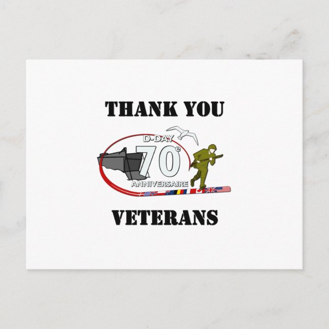 Tack veteraner - Merci vétérans Vykort (Framsida)