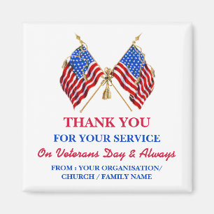 Tack Veteraner Patriotic Vintage USA flagga Magnet