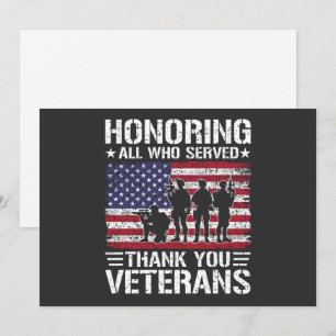 Tack Veteraner Patriotisk Militär Tjänst Gåva Julkort