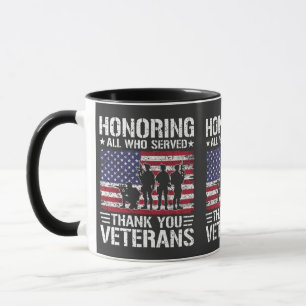 Tack Veteraner Patriotisk Militär Tjänst Gåva Mugg