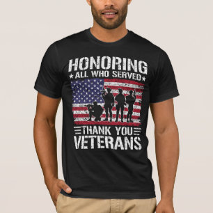 Tack Veteraner Patriotisk Militär Tjänst Gåva T Shirt