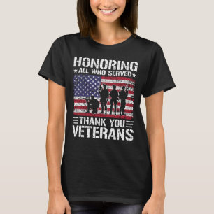 Tack Veteraner Patriotisk Militär Tjänst Gåva T Shirt