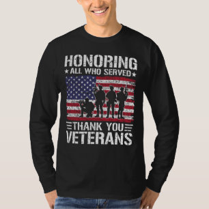 Tack Veteraner Patriotisk Militär Tjänst Gåva T Shirt